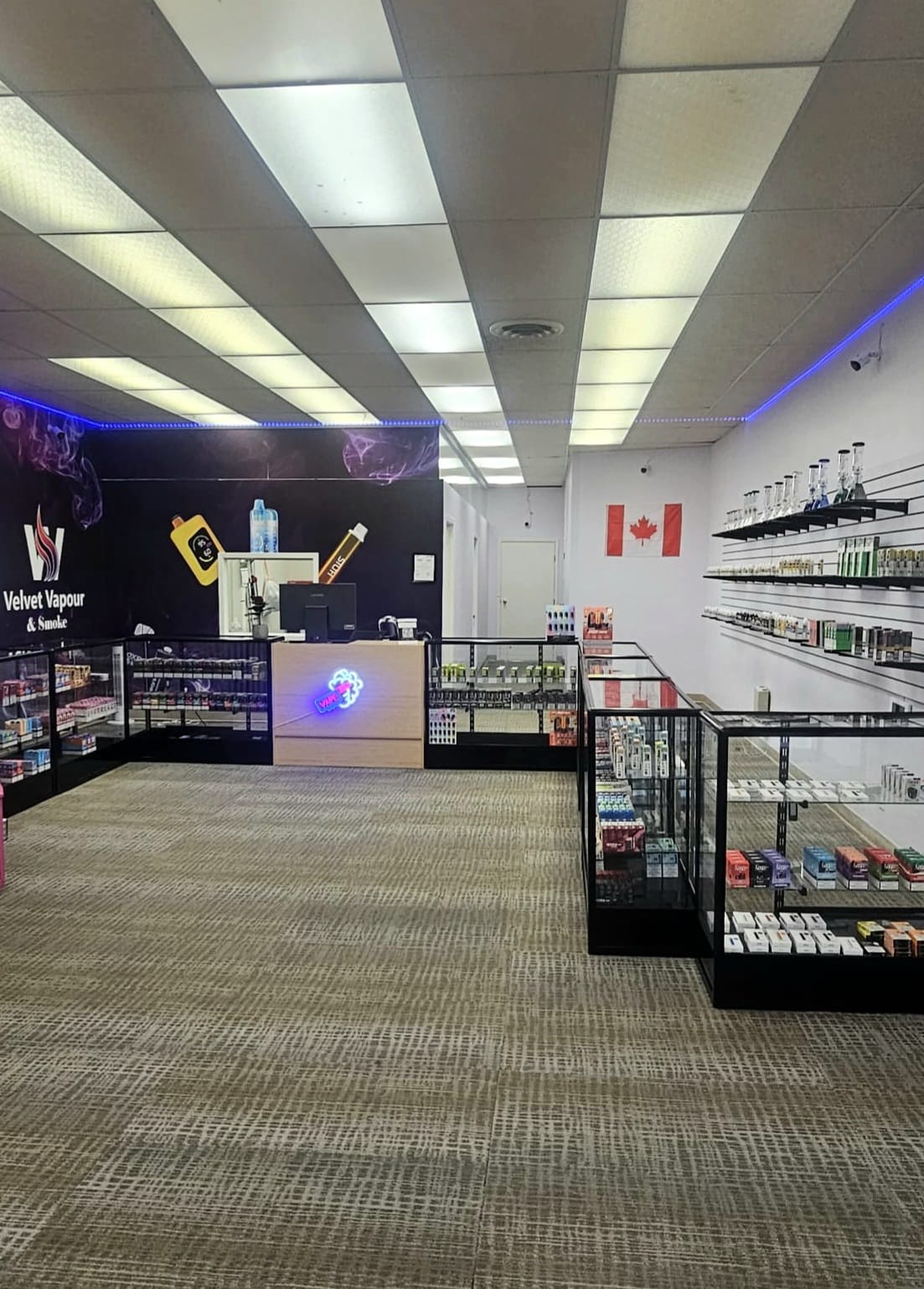 Interior of Velvet Vapour & Smoke boutique